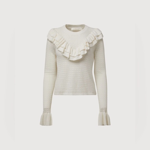 Rachel Parcell Pointelle Ruffle Sweater - Picture 2 of 5